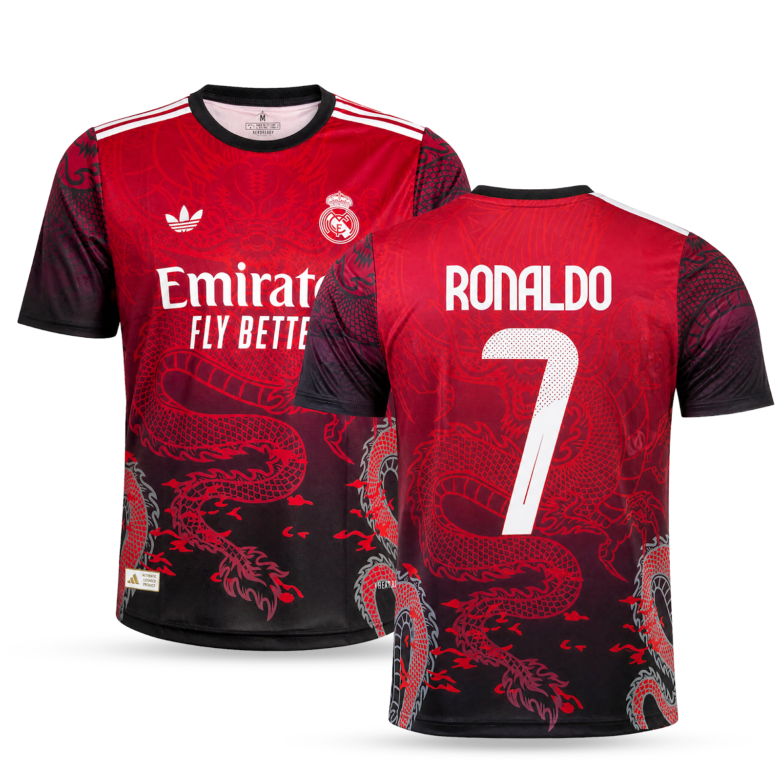 Koszulka męska Real Madrid, czerwony, Ronaldo. Dragon edition 2025