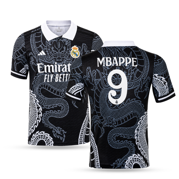 Koszulka męska Real Madrid, Mbappe. Czarny smok edycja 2025