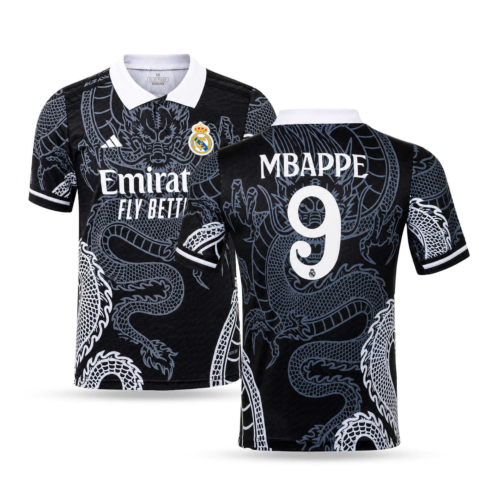Koszulka męska Real Madrid, Mbappe. Czarny smok edycja 2025
