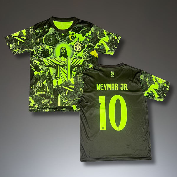 Koszulka fluorescencyjna męska Brazil, Neymar. Neonowa zielona edycja 2025
