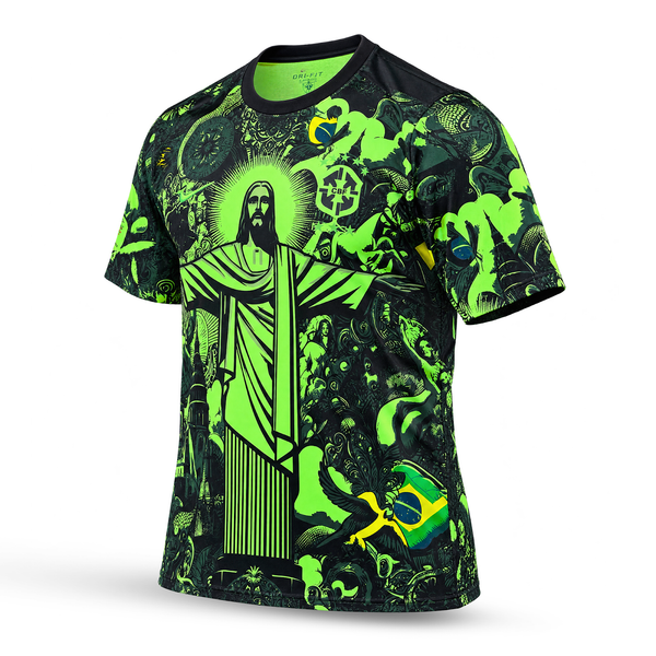 Koszulka fluorescencyjna męska Brazil, Neymar. Neonowa zielona edycja 2025
