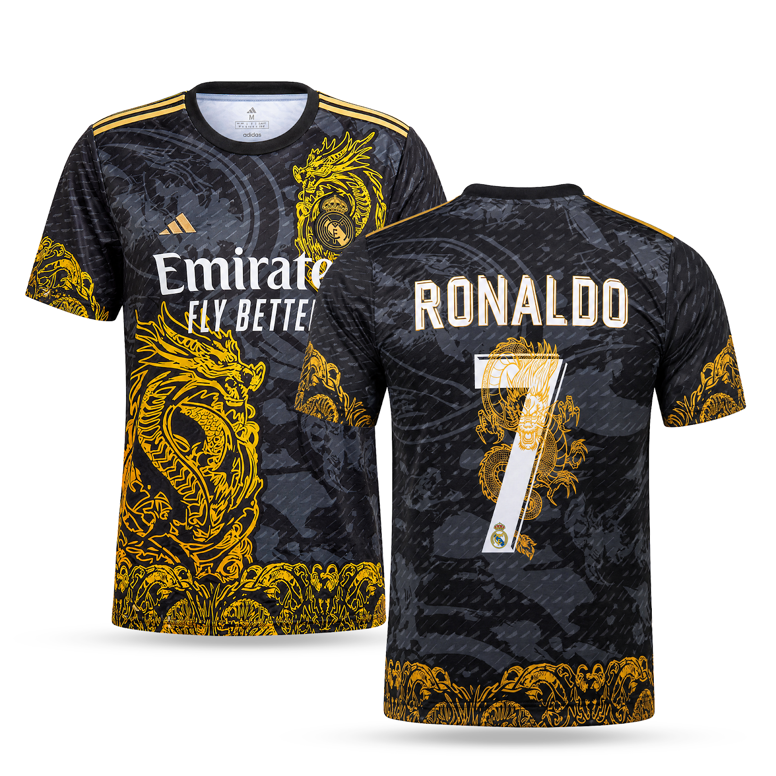 Koszulka męska Real Madrid, Ronaldo. Czarny smok edycja 2025