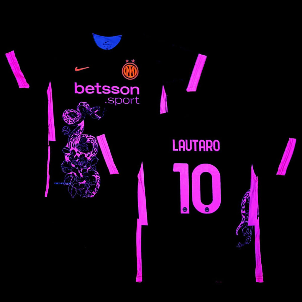 Koszulka fluorescencyjna męska Inter, Lautaro. Edycja neonowo-różowego węża