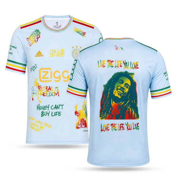 Koszulka męska Ajax. Jasnoniebieska edycja Bob Marley