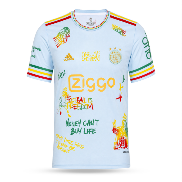 Koszulka męska Ajax. Jasnoniebieska edycja Bob Marley