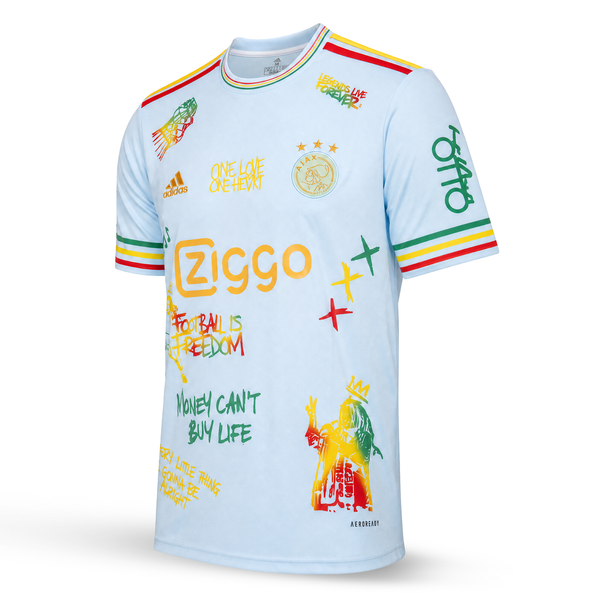 Koszulka męska Ajax. Jasnoniebieska edycja Bob Marley