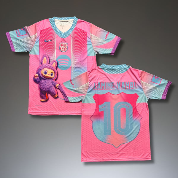 Koszulka męska Barcelona, Yamal. Specjalna edycja różowa Labubu
