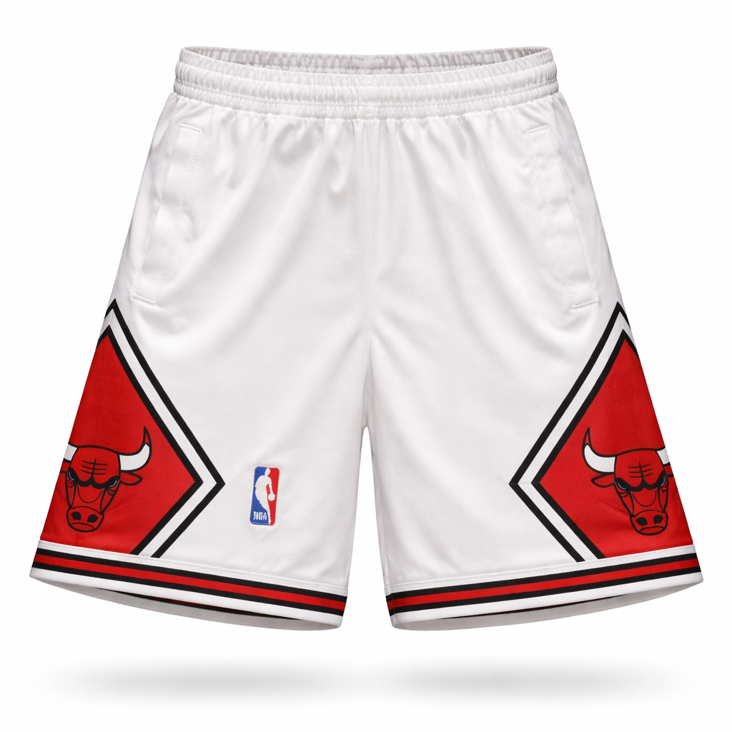Chicago Bulls Men Shorts. White
