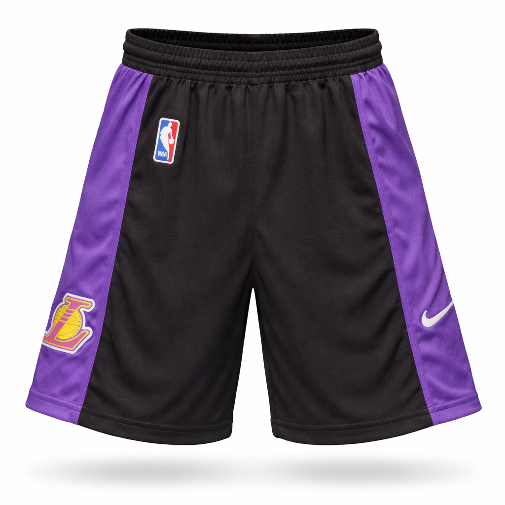 LA Lakers Męskie Spodenki. Czarny-Fioletowy