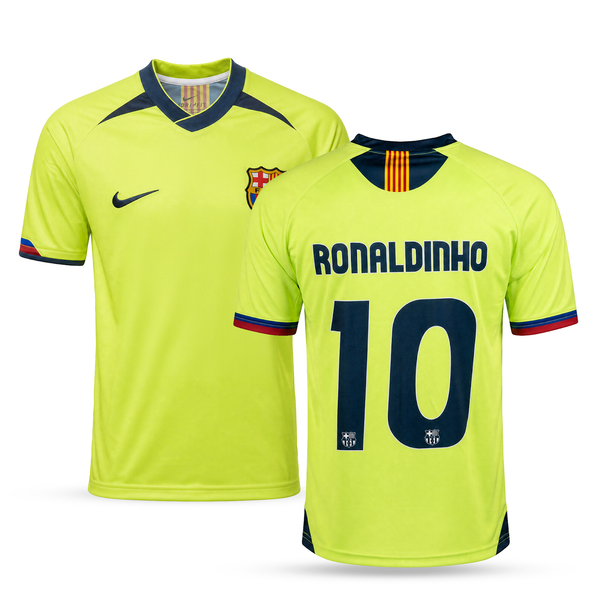 Barcelona Męska Retro Koszulka Piłkarska, Ronaldinho