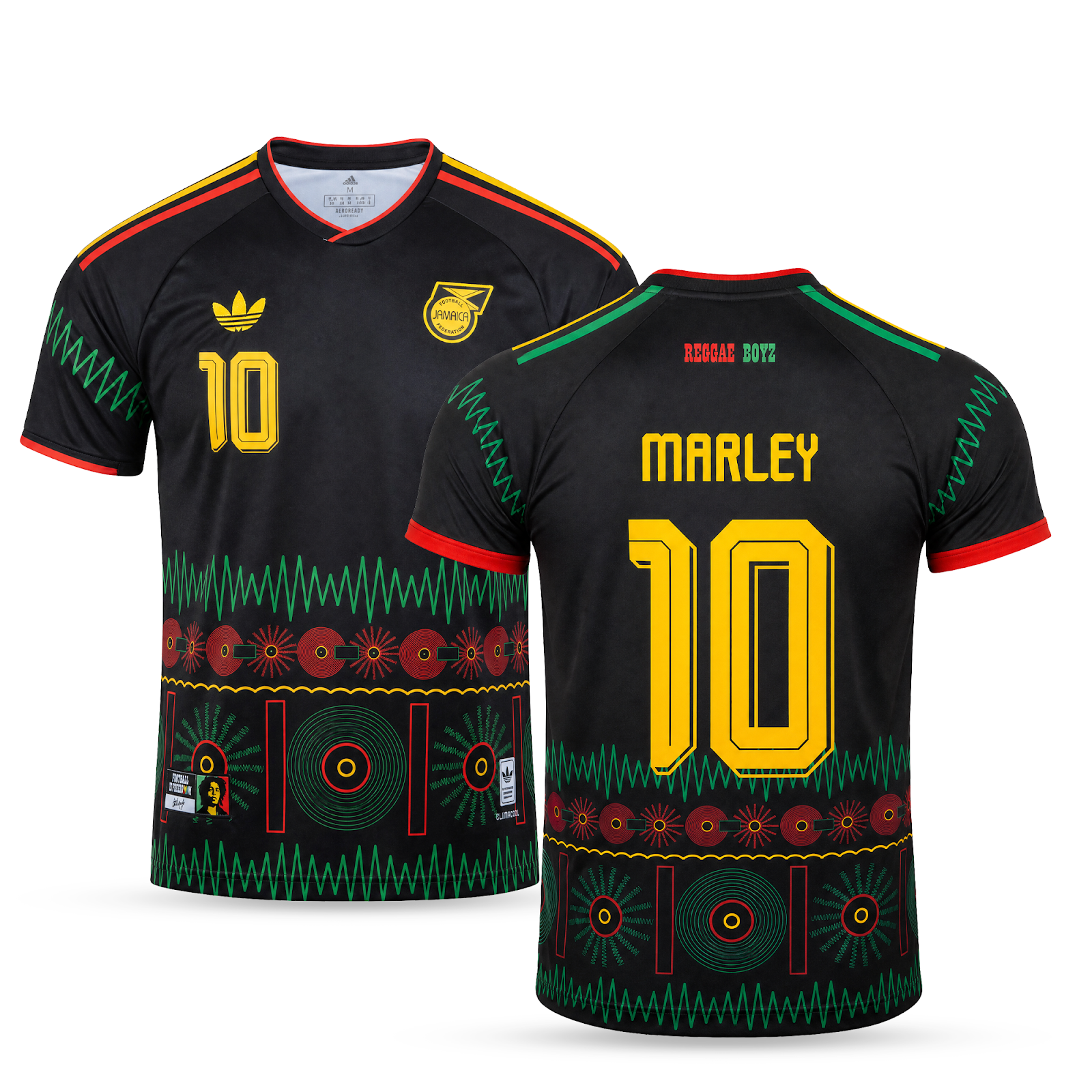 Jamajka Męska Koszulka Piłkarska, Bob Marley. Bob Marley Edition, Czarna