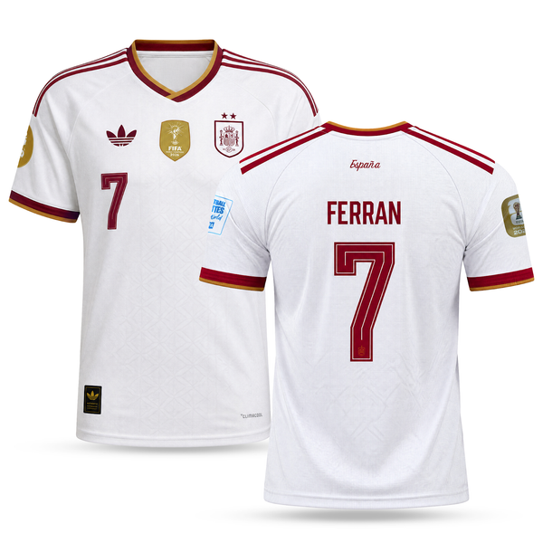 Hiszpania Męska Wyjazdowa Koszulka Piłkarska, Ferran. World Cup 2026