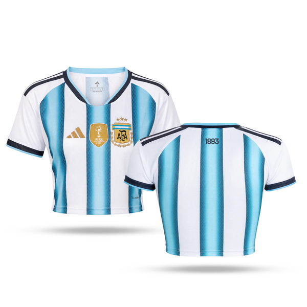 Argentyna Damski Krótki Top Piłkarski. World Cup 2026