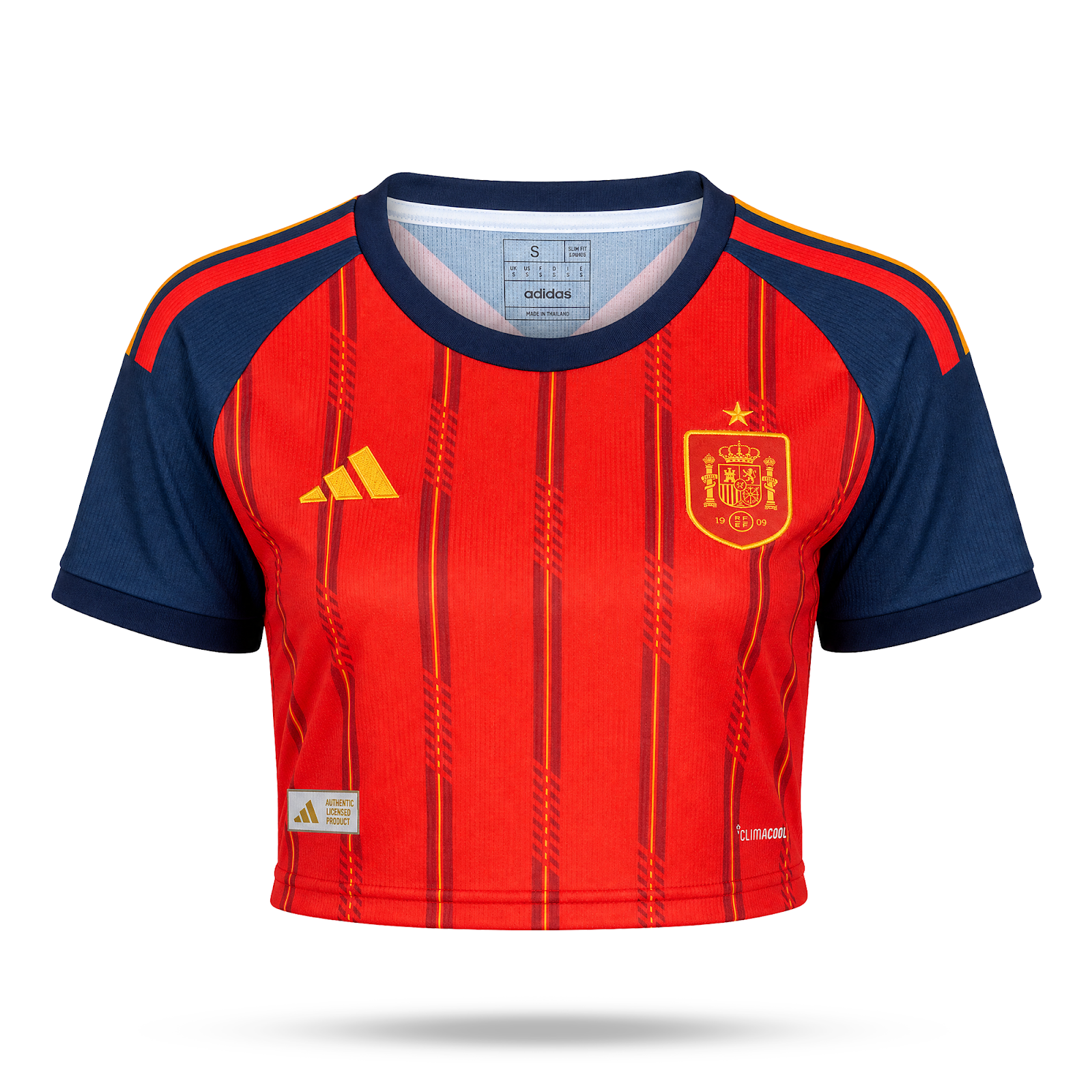Hiszpania Damski Krótki Top Piłkarski. World Cup 2026