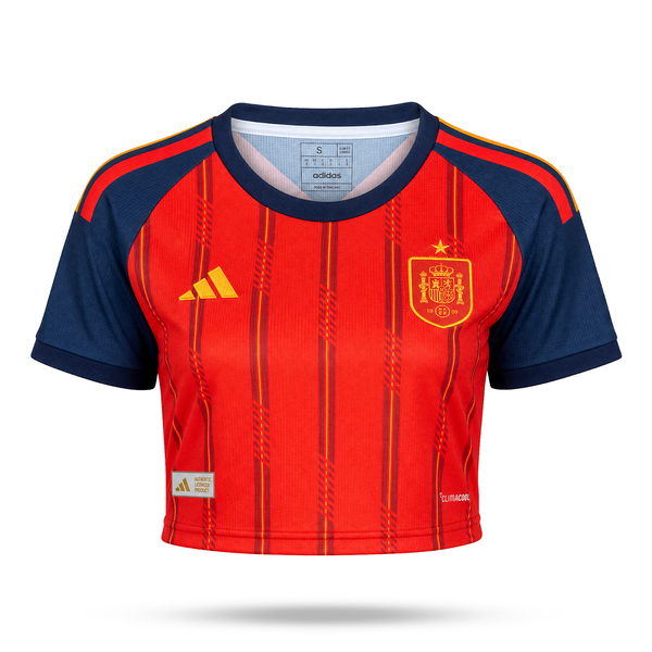 Hiszpania Damski Krótki Top Piłkarski. World Cup 2026